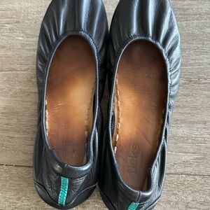 TIEKS Black Leather Ballet Flats